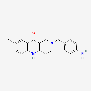 molecular formula C20H21N3O B2885340 2-[(4-Aminophenyl)methyl]-8-methyl-1,3,4,5-tetrahydrobenzo[b][1,6]naphthyridin-10-one CAS No. 2319895-43-5