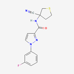 molecular formula C15H13FN4OS B2885348 N-(3-cyanothiolan-3-yl)-1-(3-fluorophenyl)-1H-pyrazole-3-carboxamide CAS No. 1311695-70-1