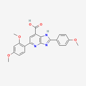 5-(2,4-dimethoxyphenyl)-2-(4-methoxyphenyl)-3H-imidazo[4,5-b]pyridine-7-carboxylic acid
