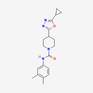 4-(5-cyclopropyl-1,3,4-oxadiazol-2-yl)-N-(3,4-dimethylphenyl)piperidine-1-carboxamide
