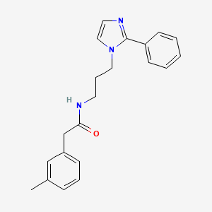 molecular formula C21H23N3O B2885362 N-(3-(2-phenyl-1H-imidazol-1-yl)propyl)-2-(m-tolyl)acetamide CAS No. 1421510-27-1