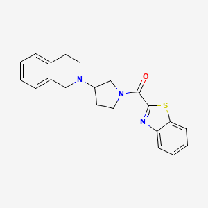 molecular formula C21H21N3OS B2885365 benzo[d]thiazol-2-yl(3-(3,4-dihydroisoquinolin-2(1H)-yl)pyrrolidin-1-yl)methanone CAS No. 2034526-71-9