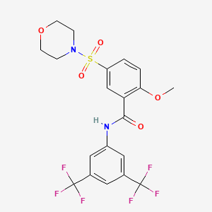 molecular formula C20H18F6N2O5S B2885366 N-[3,5-BIS(TRIFLUOROMETHYL)PHENYL]-2-METHOXY-5-(MORPHOLINE-4-SULFONYL)BENZAMIDE CAS No. 690249-68-4