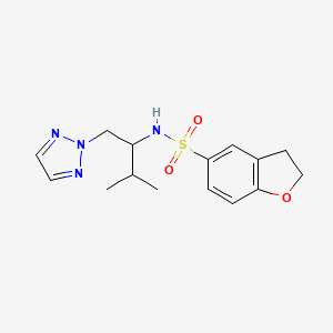 molecular formula C15H20N4O3S B2885369 N-[3-methyl-1-(2H-1,2,3-triazol-2-yl)butan-2-yl]-2,3-dihydro-1-benzofuran-5-sulfonamide CAS No. 2310098-48-5
