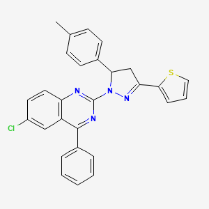 6-chloro-2-[5-(4-methylphenyl)-3-(thiophen-2-yl)-4,5-dihydro-1H-pyrazol-1-yl]-4-phenylquinazoline