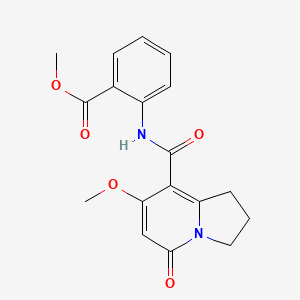Methyl 2-(7-methoxy-5-oxo-1,2,3,5-tetrahydroindolizine-8-carboxamido)benzoate