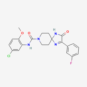 N-(5-chloro-2-methoxyphenyl)-2-(3-fluorophenyl)-3-oxo-1,4,8-triazaspiro[4.5]dec-1-ene-8-carboxamide