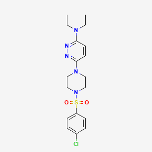 molecular formula C18H24ClN5O2S B2885382 6-(4-((4-chlorophenyl)sulfonyl)piperazin-1-yl)-N,N-diethylpyridazin-3-amine CAS No. 899994-69-5