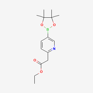 molecular formula C15H22BNO4 B2885383 Ethyl 2-(5-(4,4,5,5-tetramethyl-1,3,2-dioxaborolan-2-yl)pyridin-2-yl)acetate CAS No. 1639958-04-5