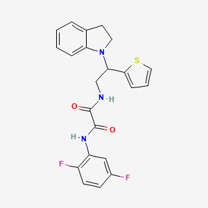 molecular formula C22H19F2N3O2S B2885389 N1-(2,5-difluorophenyl)-N2-(2-(indolin-1-yl)-2-(thiophen-2-yl)ethyl)oxalamide CAS No. 898407-73-3