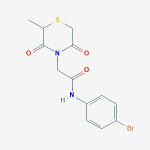 N-(4-bromophenyl)-2-(2-methyl-3,5-dioxothiomorpholin-4-yl)acetamide
