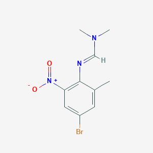 molecular formula C10H12BrN3O2 B2885398 (E)-N'-(4-bromo-2-methyl-6-nitrophenyl)-N,N-dimethylmethanimidamide CAS No. 866149-93-1