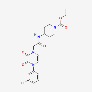 ethyl 4-(2-(4-(3-chlorophenyl)-2,3-dioxo-3,4-dihydropyrazin-1(2H)-yl)acetamido)piperidine-1-carboxylate