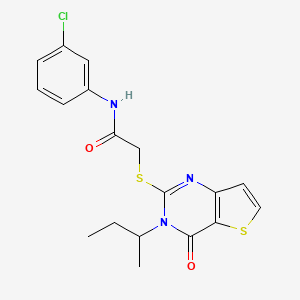 2-{[3-(butan-2-yl)-4-oxo-3,4-dihydrothieno[3,2-d]pyrimidin-2-yl]sulfanyl}-N-(3-chlorophenyl)acetamide