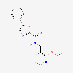 molecular formula C19H19N3O3 B2885428 N-((2-isopropoxypyridin-3-yl)methyl)-5-phenyloxazole-2-carboxamide CAS No. 1795440-55-9