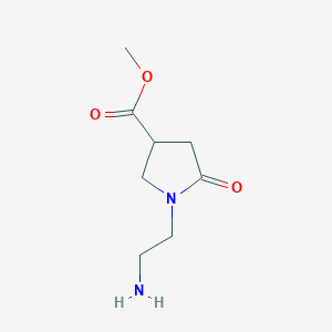molecular formula C8H14N2O3 B2885430 Methyl 1-(2-aminoethyl)-5-oxopyrrolidine-3-carboxylate CAS No. 2107543-85-9