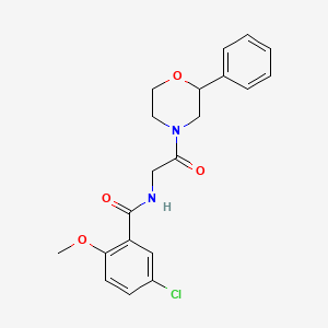 molecular formula C20H21ClN2O4 B2885440 5-chloro-2-methoxy-N-[2-oxo-2-(2-phenylmorpholin-4-yl)ethyl]benzamide CAS No. 954067-71-1