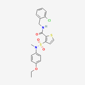 molecular formula C21H21ClN2O4S2 B2885447 N-[(2-CHLOROPHENYL)METHYL]-3-[(4-ETHOXYPHENYL)(METHYL)SULFAMOYL]THIOPHENE-2-CARBOXAMIDE CAS No. 1251672-04-4