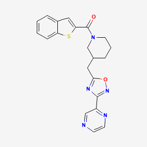 Benzo[b]thiophen-2-yl(3-((3-(pyrazin-2-yl)-1,2,4-oxadiazol-5-yl)methyl)piperidin-1-yl)methanone