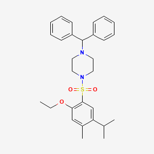 1-(Diphenylmethyl)-4-[2-ethoxy-4-methyl-5-(propan-2-yl)benzenesulfonyl]piperazine