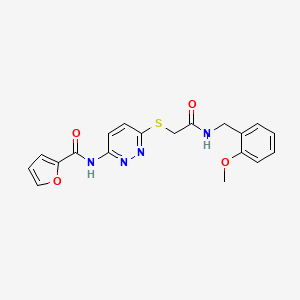 molecular formula C19H18N4O4S B2885522 N-(6-((2-((2-methoxybenzyl)amino)-2-oxoethyl)thio)pyridazin-3-yl)furan-2-carboxamide CAS No. 1021136-36-6