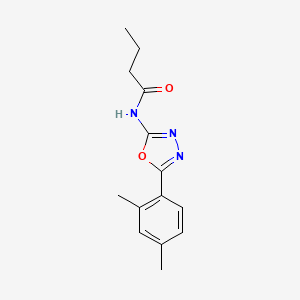 molecular formula C14H17N3O2 B2885588 N-[5-(2,4-dimethylphenyl)-1,3,4-oxadiazol-2-yl]butanamide CAS No. 891114-22-0