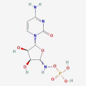 molecular formula C₈H₁₃N₄O₈P B028856 [[(2S,3S,4R,5R)-5-(4-amino-2-oxopyrimidin-1-yl)-3,4-dihydroxyoxolan-2-yl]amino] dihydrogen phosphate CAS No. 2226-72-4