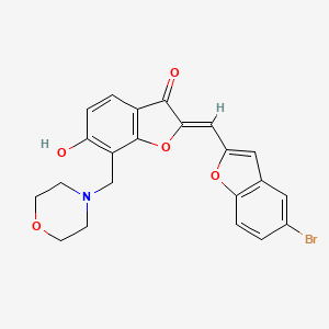 B2885634 (2Z)-2-[(5-bromo-1-benzofuran-2-yl)methylidene]-6-hydroxy-7-(morpholin-4-ylmethyl)-1-benzofuran-3(2H)-one CAS No. 929489-05-4