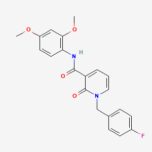 molecular formula C21H19FN2O4 B2885665 N-(2,4-dimethoxyphenyl)-1-[(4-fluorophenyl)methyl]-2-oxo-1,2-dihydropyridine-3-carboxamide CAS No. 946246-46-4