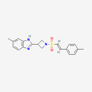 (E)-5-methyl-2-(1-((4-methylstyryl)sulfonyl)azetidin-3-yl)-1H-benzo[d]imidazole