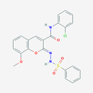 (2Z)-N-(2-chlorophenyl)-8-methoxy-2-[(phenylsulfonyl)hydrazono]-2H-chromene-3-carboxamide