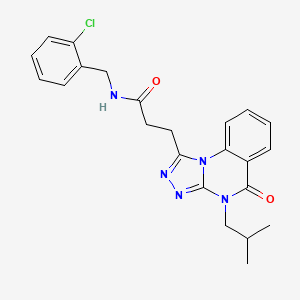 molecular formula C23H24ClN5O2 B2885696 N-[(2-chlorophenyl)methyl]-3-[4-(2-methylpropyl)-5-oxo-4H,5H-[1,2,4]triazolo[4,3-a]quinazolin-1-yl]propanamide CAS No. 902973-15-3