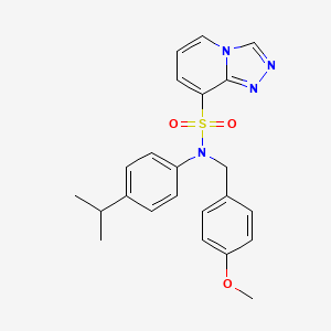 molecular formula C23H24N4O3S B2885708 N-[(4-methoxyphenyl)methyl]-N-[4-(propan-2-yl)phenyl]-[1,2,4]triazolo[4,3-a]pyridine-8-sulfonamide CAS No. 1251679-17-0