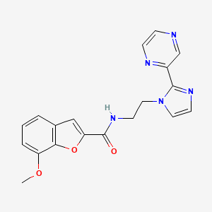 7-methoxy-N-(2-(2-(pyrazin-2-yl)-1H-imidazol-1-yl)ethyl)benzofuran-2-carboxamide