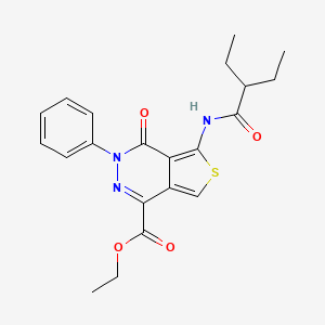 molecular formula C21H23N3O4S B2885713 ethyl 5-(2-ethylbutanamido)-4-oxo-3-phenyl-3H,4H-thieno[3,4-d]pyridazine-1-carboxylate CAS No. 851946-77-5