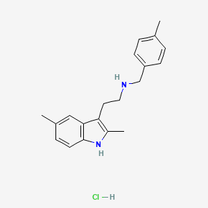 molecular formula C20H25ClN2 B2885723 2-(2,5-dimethyl-1H-indol-3-yl)-N-(4-methylbenzyl)ethanamine hydrochloride CAS No. 1351649-79-0