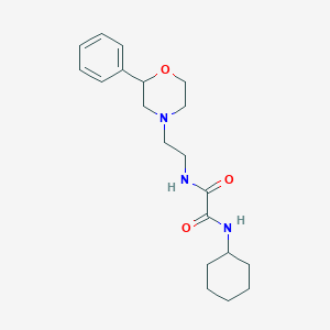 molecular formula C20H29N3O3 B2885732 N1-cyclohexyl-N2-(2-(2-phenylmorpholino)ethyl)oxalamide CAS No. 954082-57-6