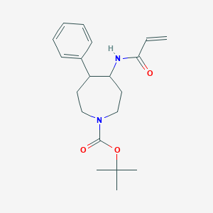 molecular formula C20H28N2O3 B2885740 Tert-butyl 4-phenyl-5-(prop-2-enoylamino)azepane-1-carboxylate CAS No. 2411278-55-0