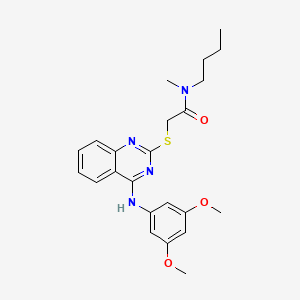molecular formula C23H28N4O3S B2885788 N-butyl-2-({4-[(3,5-dimethoxyphenyl)amino]quinazolin-2-yl}sulfanyl)-N-methylacetamide CAS No. 688356-35-6