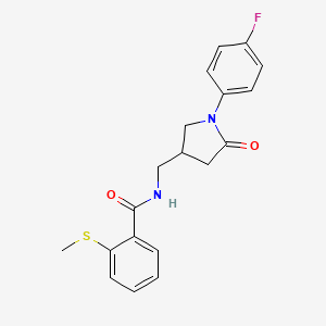 molecular formula C19H19FN2O2S B2885837 N-{[1-(4-fluorophenyl)-5-oxopyrrolidin-3-yl]methyl}-2-(methylsulfanyl)benzamide CAS No. 954668-28-1