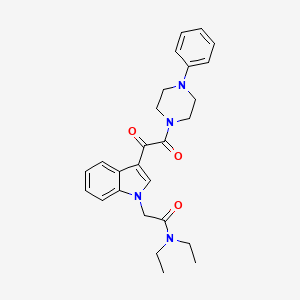 molecular formula C26H30N4O3 B2885846 N,N-diethyl-2-{3-[2-oxo-2-(4-phenylpiperazin-1-yl)acetyl]-1H-indol-1-yl}acetamide CAS No. 872843-65-7