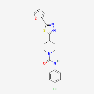 molecular formula C18H17ClN4O2S B2885880 N-(4-chlorophenyl)-4-[5-(furan-2-yl)-1,3,4-thiadiazol-2-yl]piperidine-1-carboxamide CAS No. 1105248-05-2