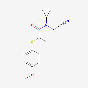 molecular formula C15H18N2O2S B2885884 N-(cyanomethyl)-N-cyclopropyl-2-[(4-methoxyphenyl)sulfanyl]propanamide CAS No. 1252521-63-3