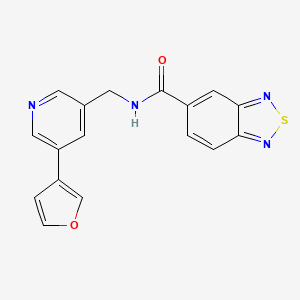 molecular formula C17H12N4O2S B2885901 N-{[5-(furan-3-yl)pyridin-3-yl]methyl}-2,1,3-benzothiadiazole-5-carboxamide CAS No. 2034209-46-4