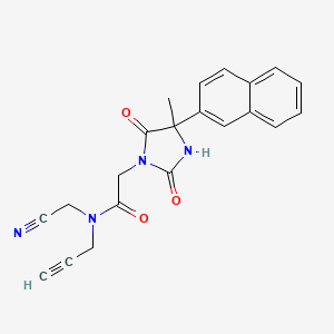 molecular formula C21H18N4O3 B2885909 N-(cyanomethyl)-2-[4-methyl-4-(naphthalen-2-yl)-2,5-dioxoimidazolidin-1-yl]-N-(prop-2-yn-1-yl)acetamide CAS No. 1808402-19-8