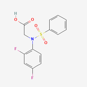 molecular formula C14H11F2NO4S B2885931 2-[2,4-Difluoro(phenylsulfonyl)anilino]acetic acid CAS No. 866049-11-8