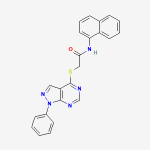 molecular formula C23H17N5OS B2885934 N-(naphthalen-1-yl)-2-((1-phenyl-1H-pyrazolo[3,4-d]pyrimidin-4-yl)thio)acetamide CAS No. 335223-47-7