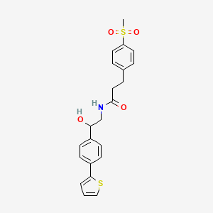 molecular formula C22H23NO4S2 B2885966 N-{2-hydroxy-2-[4-(thiophen-2-yl)phenyl]ethyl}-3-(4-methanesulfonylphenyl)propanamide CAS No. 2380185-65-7