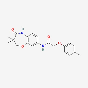 molecular formula C20H22N2O4 B2886049 N-(3,3-dimethyl-4-oxo-2,3,4,5-tetrahydro-1,5-benzoxazepin-8-yl)-2-(4-methylphenoxy)acetamide CAS No. 921584-97-6