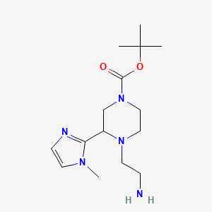 molecular formula C15H27N5O2 B2886064 tert-butyl4-(2-aminoethyl)-3-(1-methyl-1H-imidazol-2-yl)piperazine-1-carboxylate CAS No. 2287285-13-4